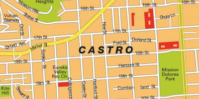 Kaart van castro distrik in San Francisco