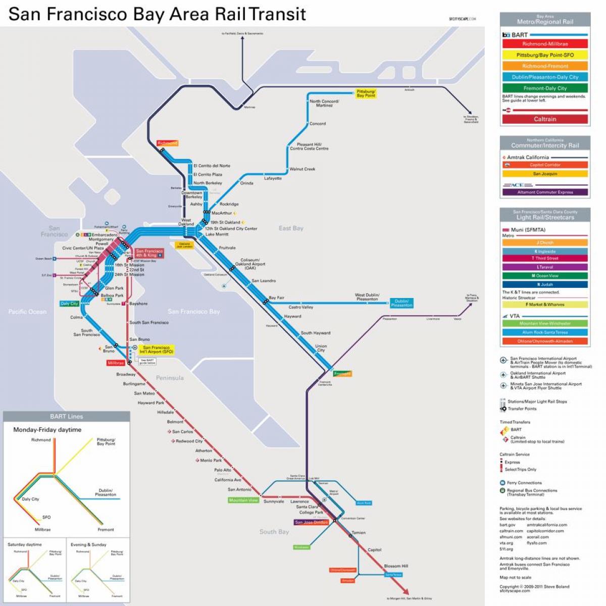 bay area openbare vervoer kaart