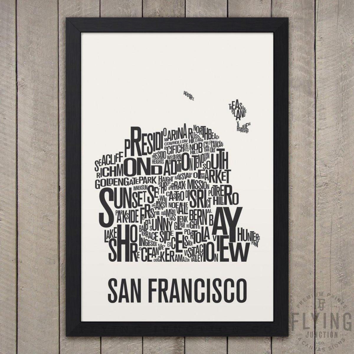 San Francisco tipografie kaart