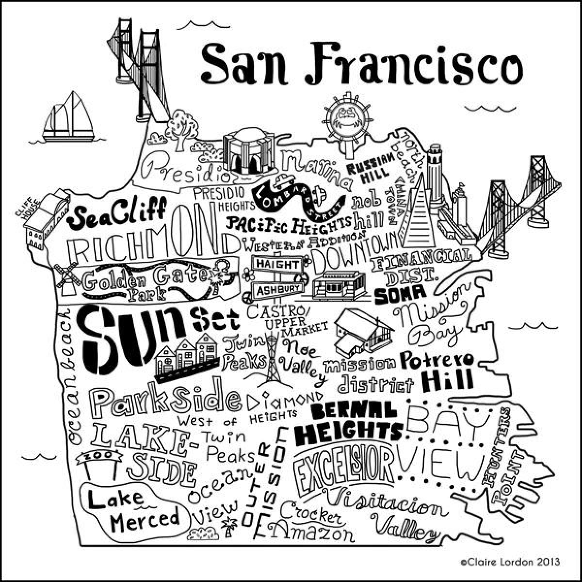 Kaart van die winkel San Francisco