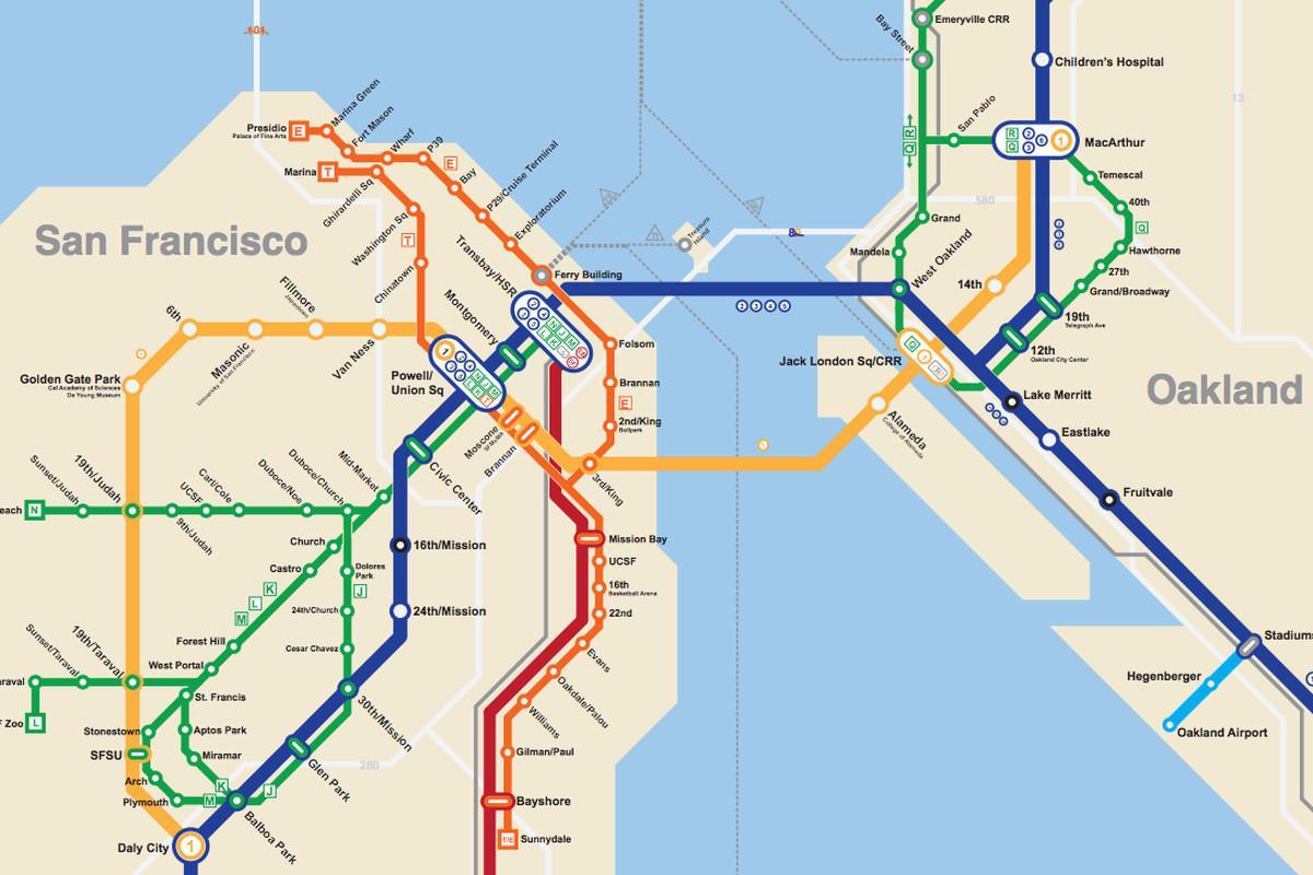 San Francisco ondergrondse kaart