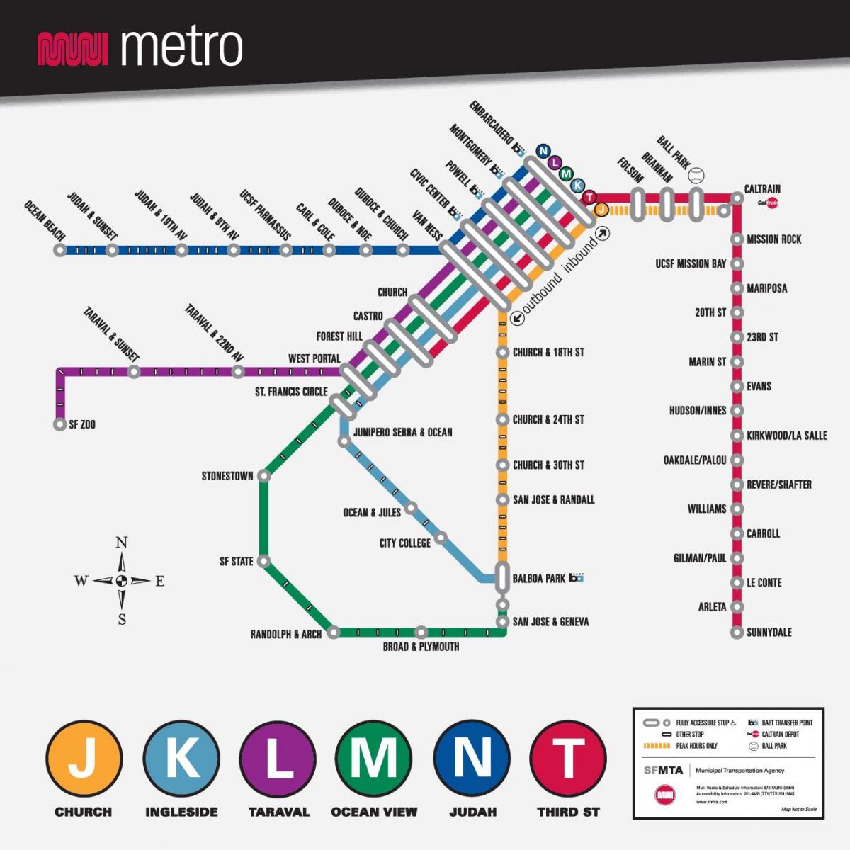 muni metro kaart