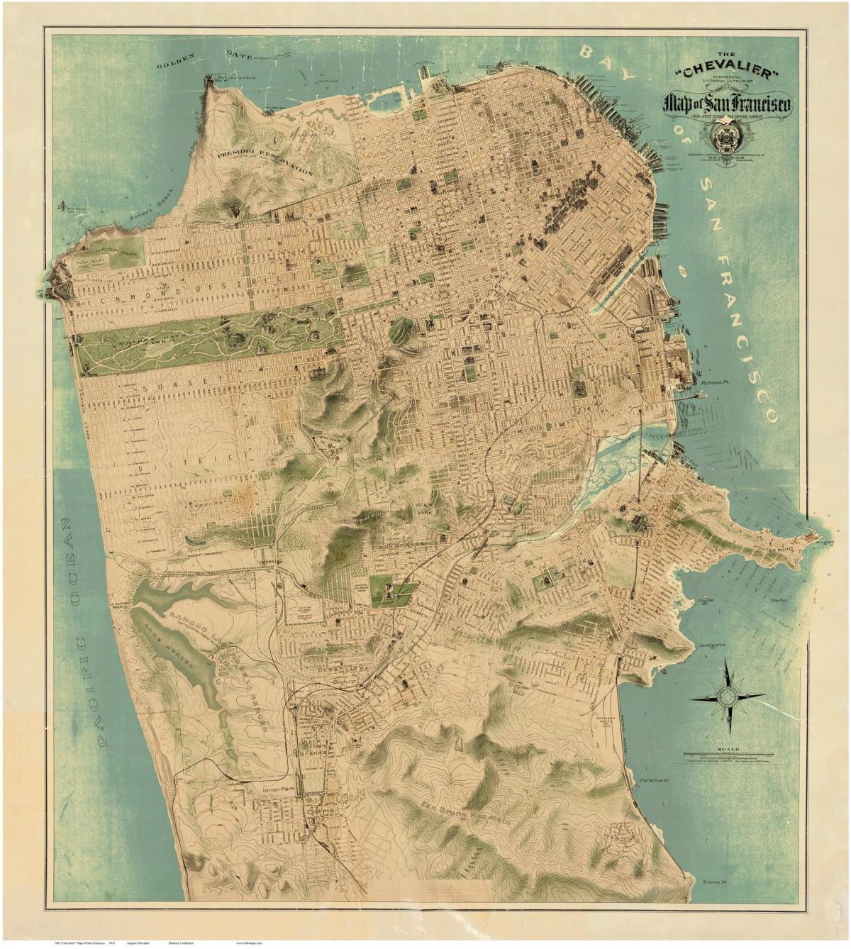 Kaart van die ou San Francisco 