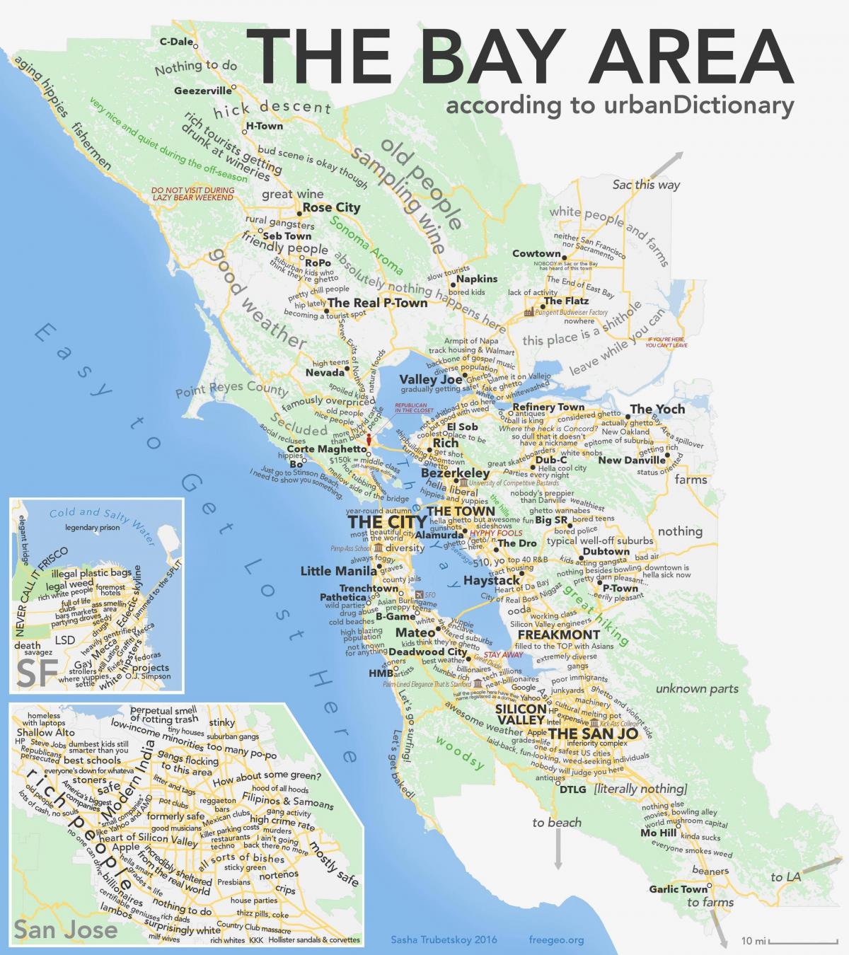 San Francisco bay area kaart kalifornië