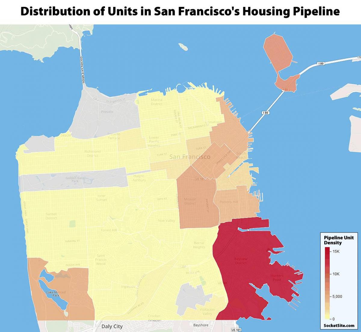 San Francisco openbare behuising kaart