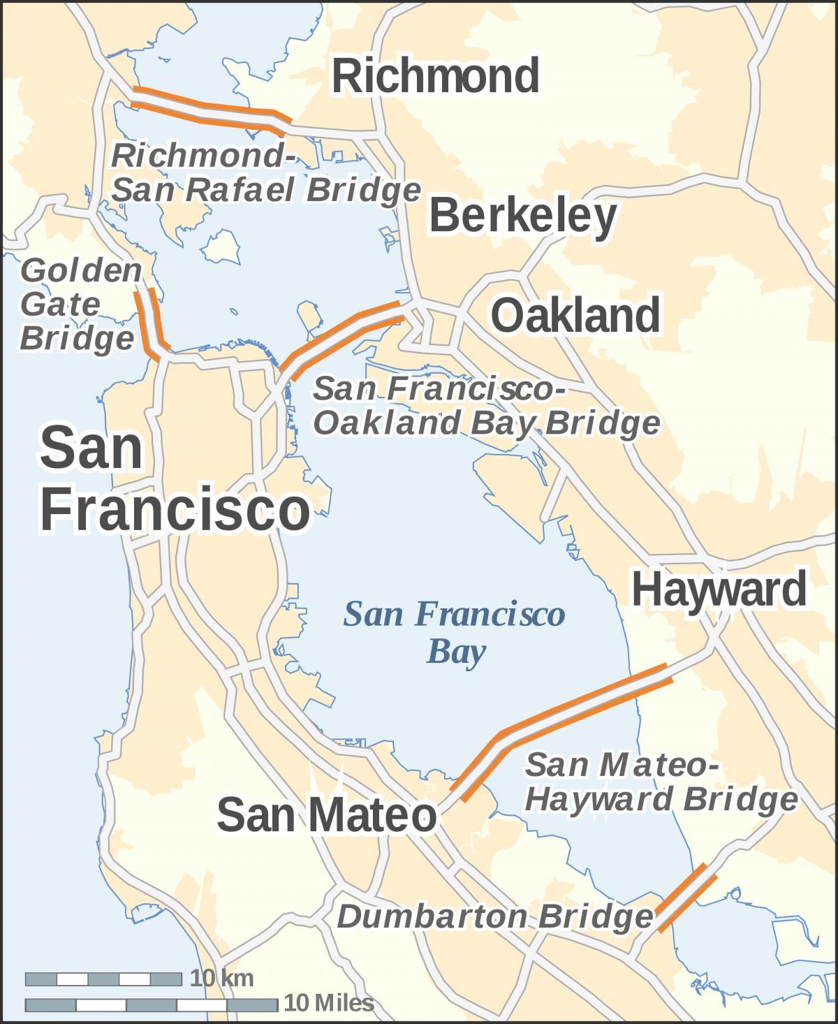 Kaart van San Francisco brûe