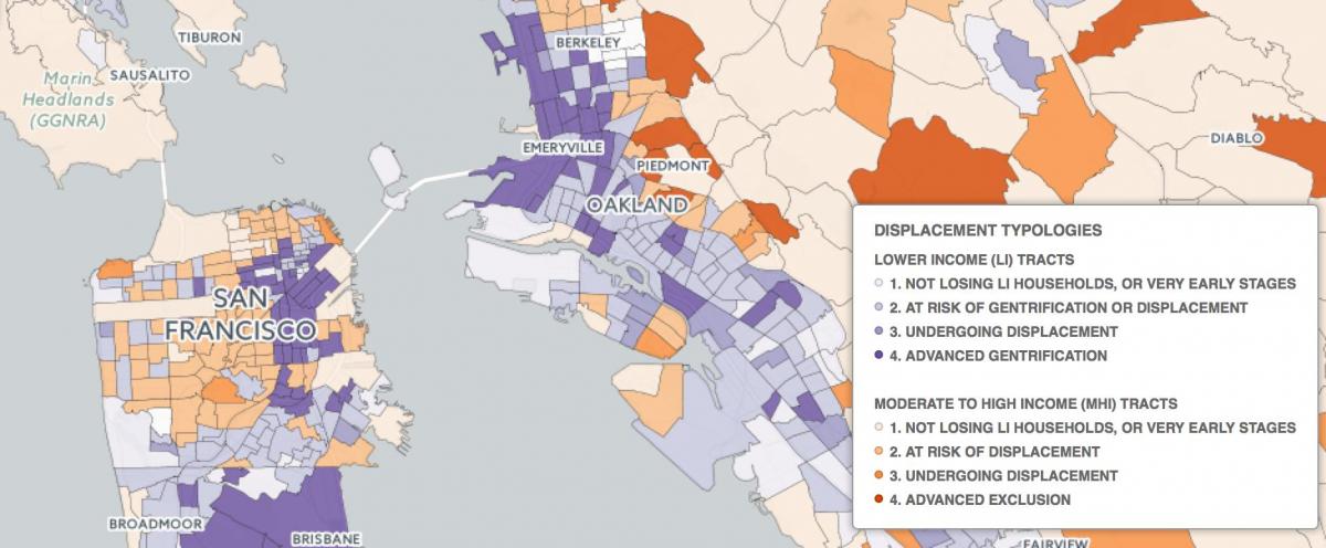 Kaart van San Francisco gentrifikasie