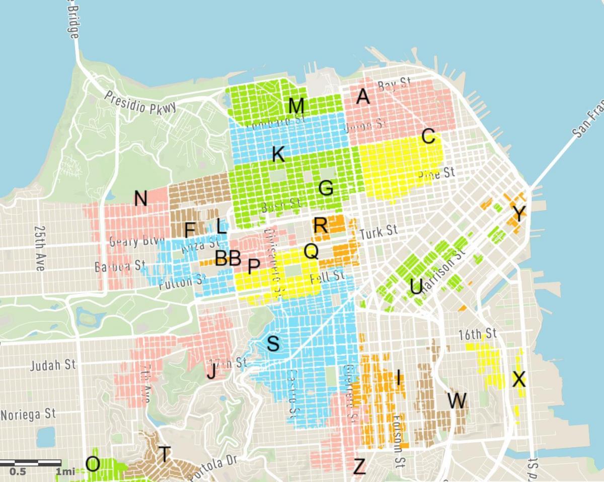 gratis parkering San Francisco kaart