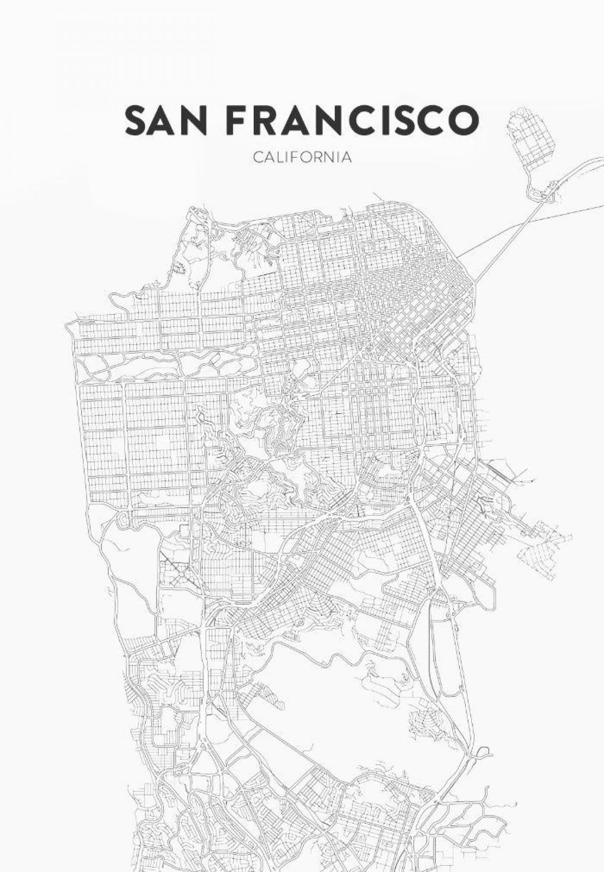 druk kaart van San Francisco