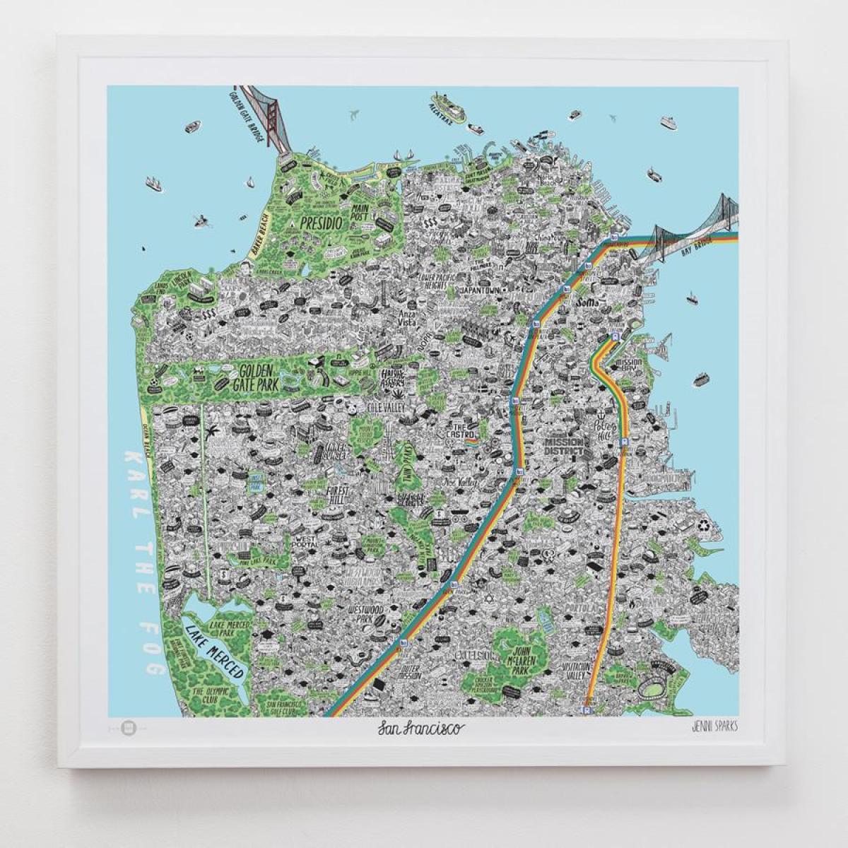 Kaart van San Francisco kuns
