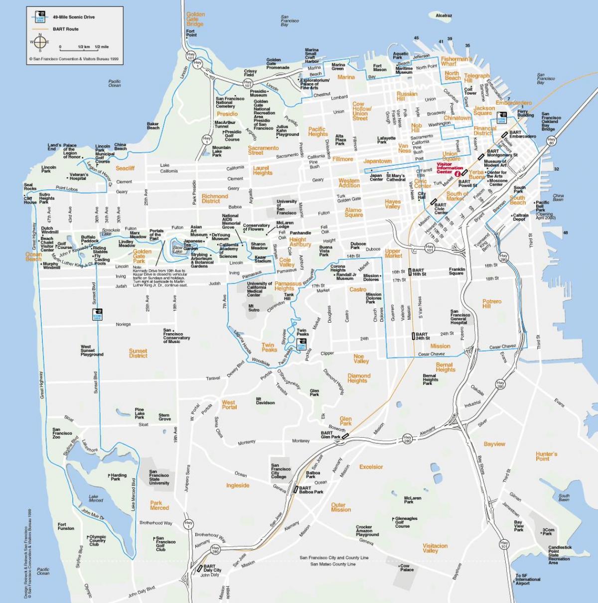 Kaart van San Francisco landmerke