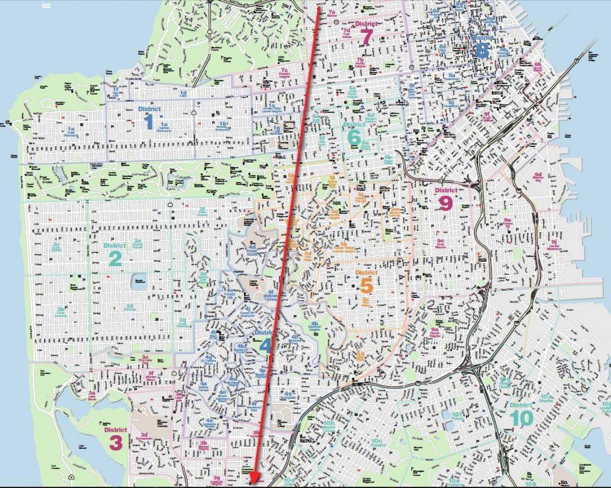 Kaart van San Francisco mis