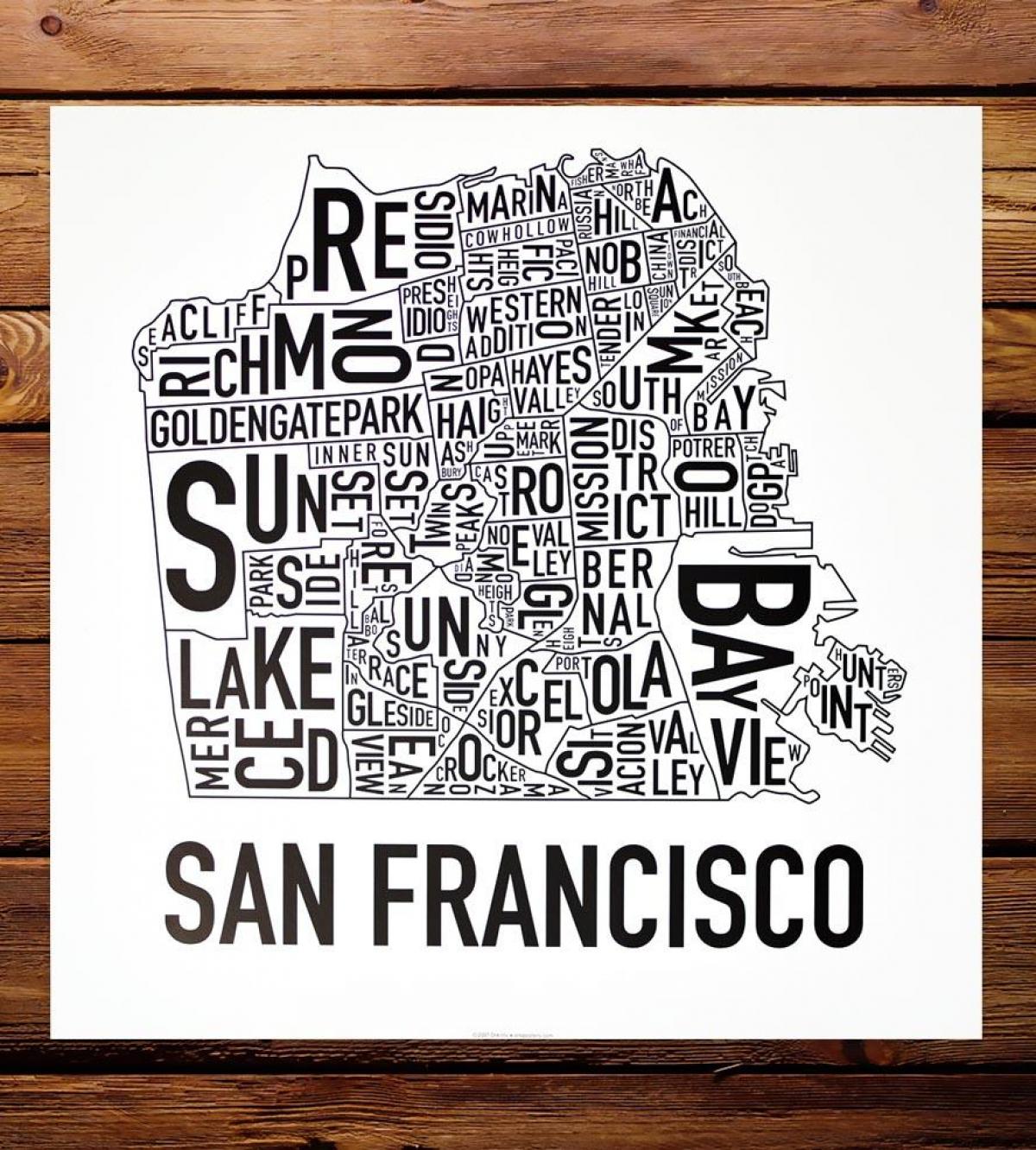 Kaart van San Francisco omgewing kuns