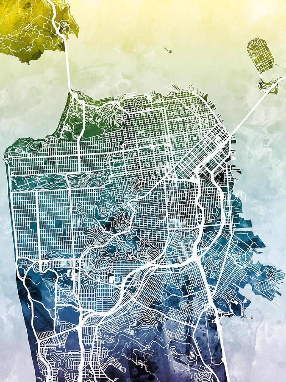 Kaart van San Francisco stad van kuns