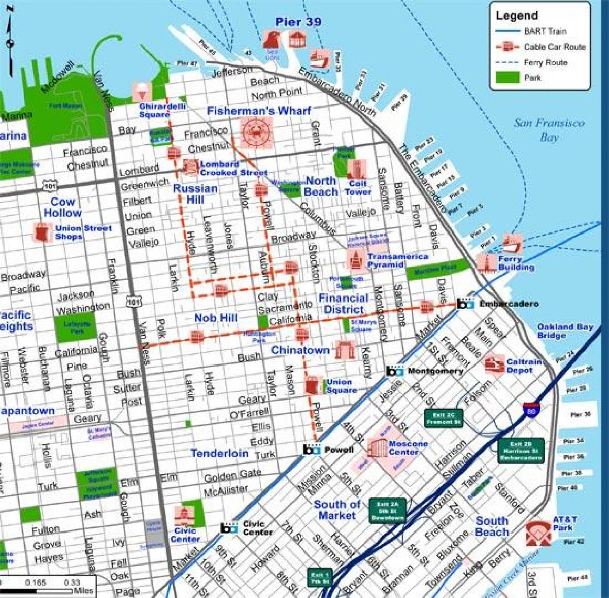 Kaart van San Francisco stad straat