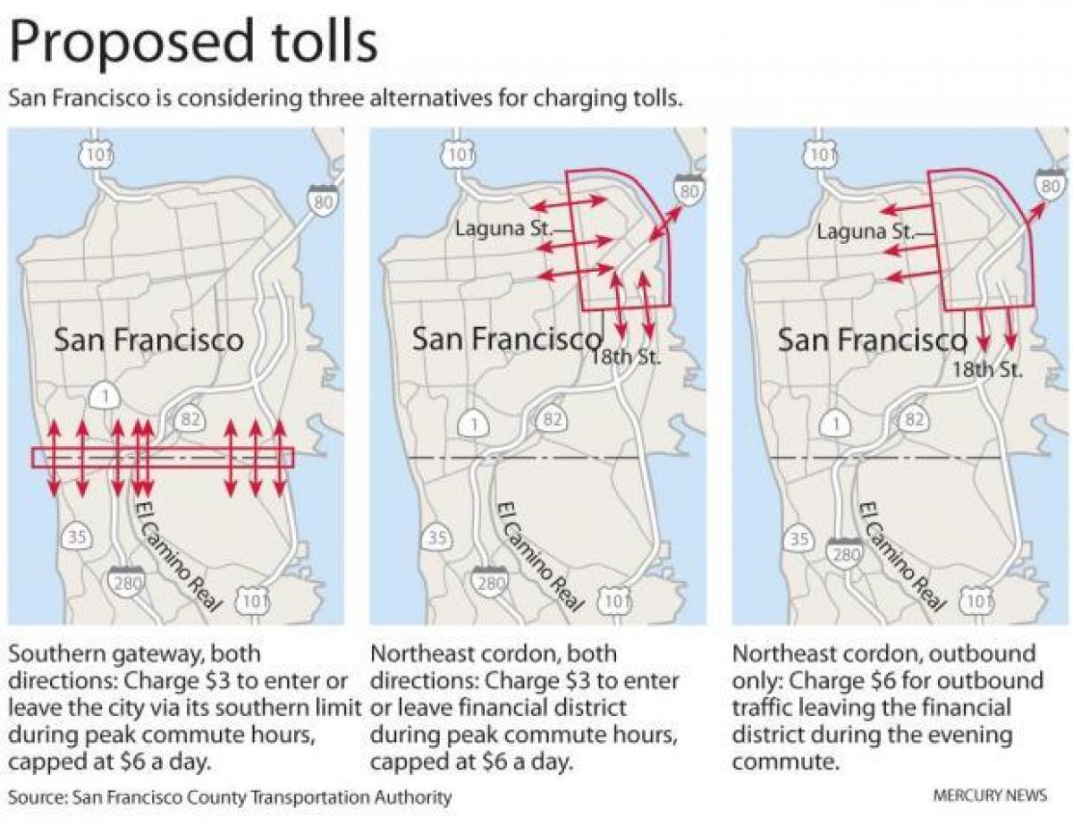 Kaart van San Francisco tol