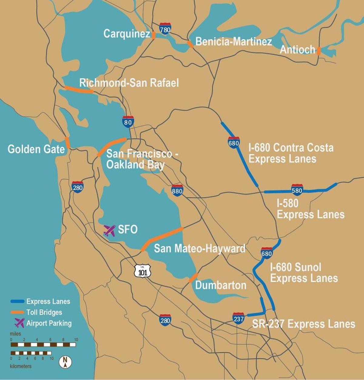 tolpaaie San Francisco kaart