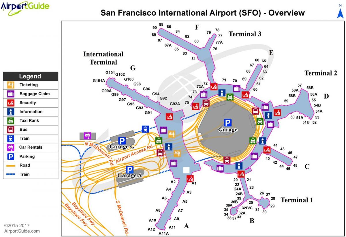 San Fran lughawe kaart