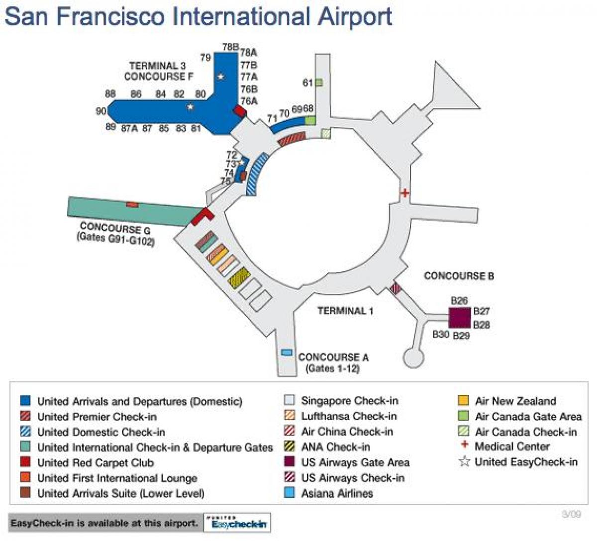 San Francisco-lughawe kaart verenigde