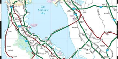 Kaart van die San Francisco bay area