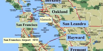 Kaart van San Francisco gebied kalifornië