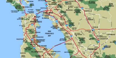 Kaart van die stede rondom San Francisco