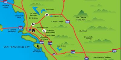 Oos-bay kalifornië kaart