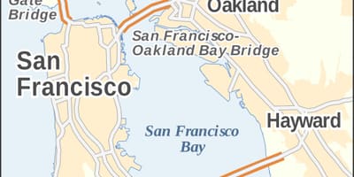 Kaart van San Francisco brûe
