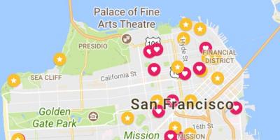 Kaart van San Francisco finansiële distrik
