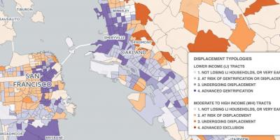 Kaart van San Francisco gentrifikasie