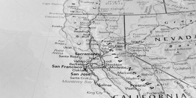 Swart en wit kaart van San Francisco