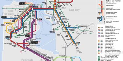 Kaart openbare vervoer San Francisco