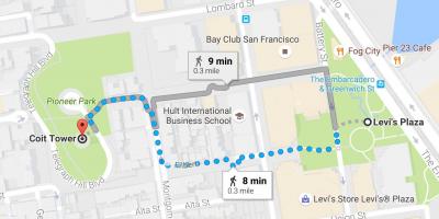 Kaart van San Francisco self-begeleide staptoer