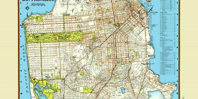 Kaart van San Francisco straat-plakkaat