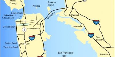Kaart van San Francisco strande