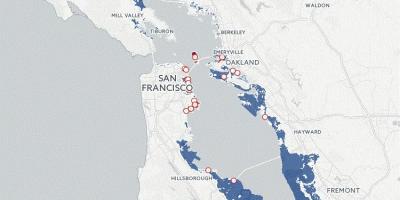 Kaart van San Francisco vloed