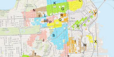 Kaart van SF residensiële parkering