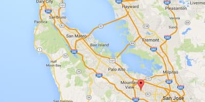 Kaart van silicon valley stede